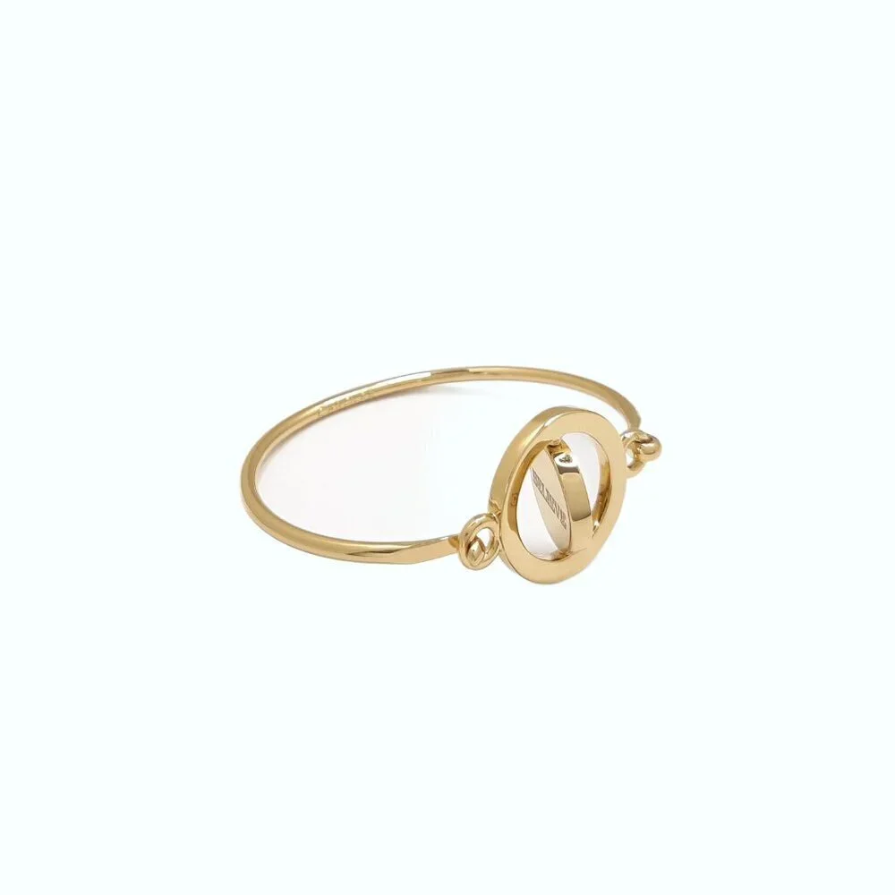 Carolee Letter B Gold Tone Double Sided Charm Bangle Bracelet
